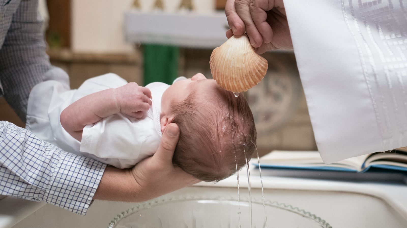 baby being baptized